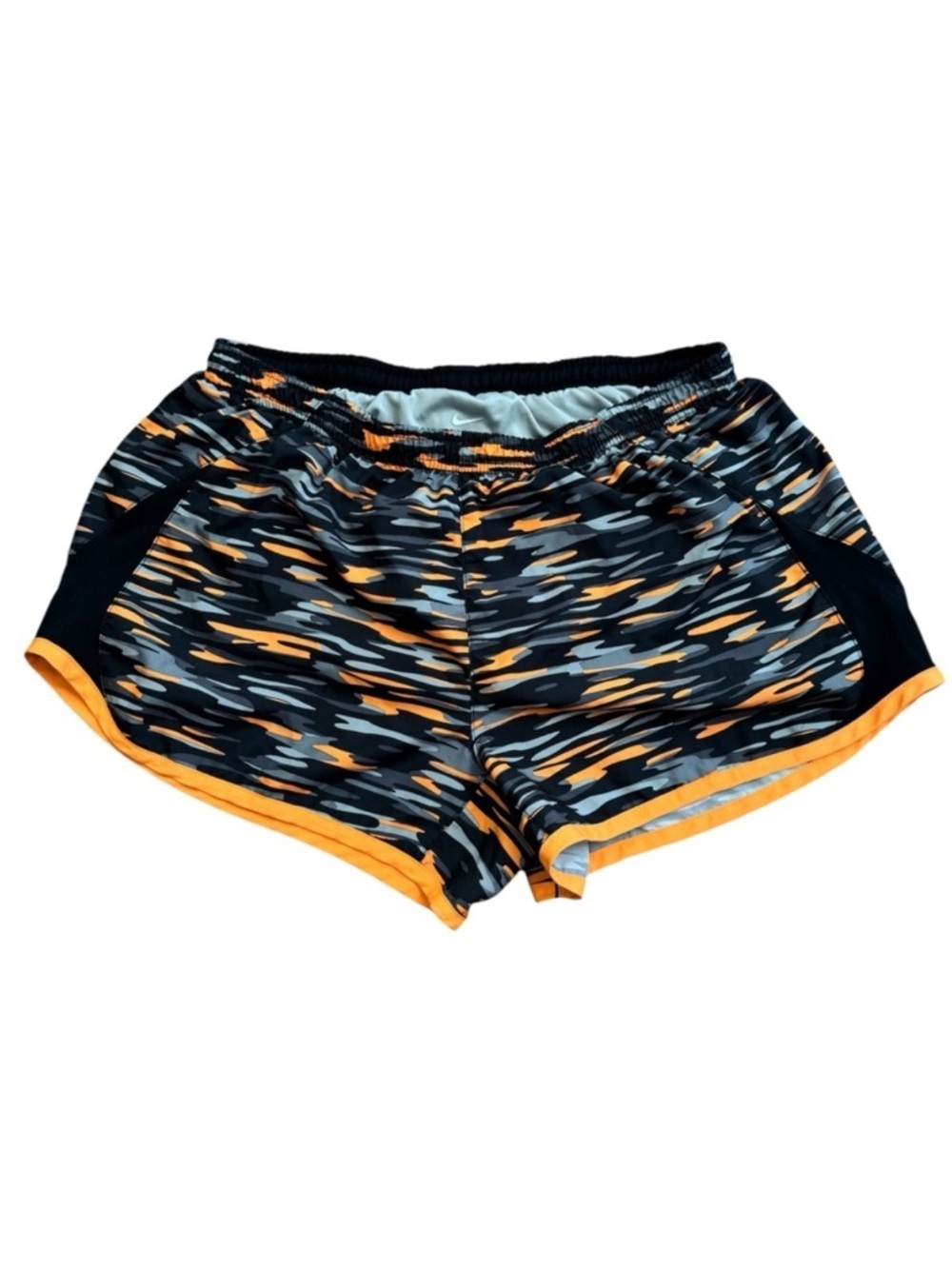 Nike Tempo Running Shorts Athletic Dri Fit Orange Camo Activewear Gym Size M